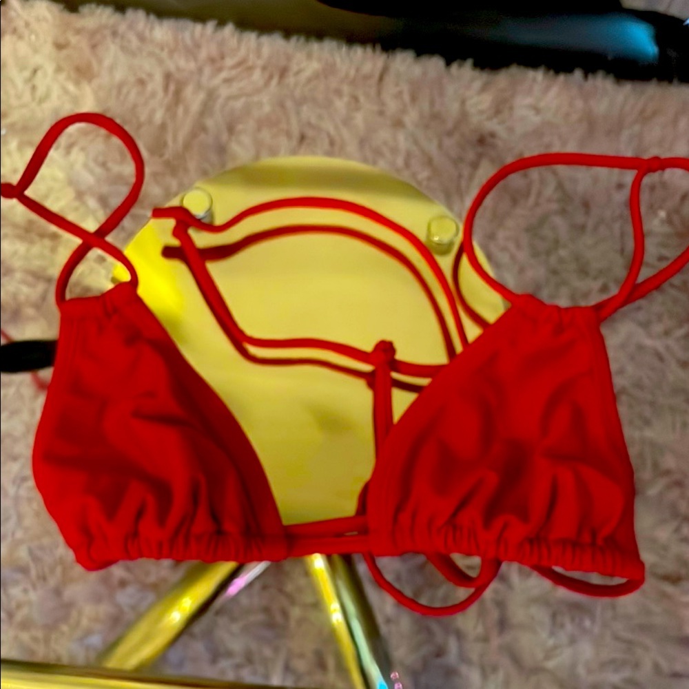 red triangle bikini top